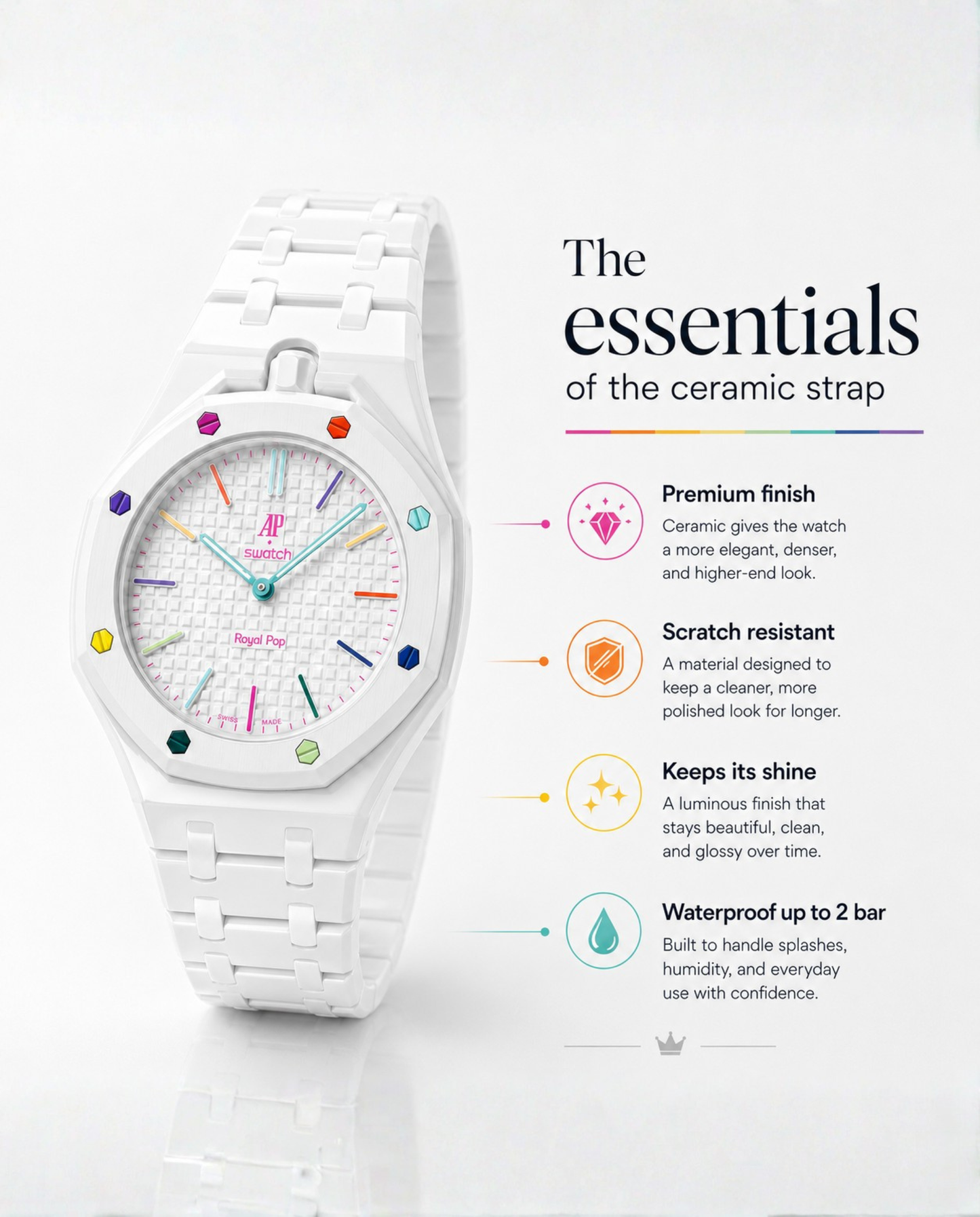 Royal Pop Ceramic Bracelet - HUIT BLANC